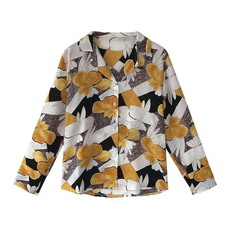 在庫ある | ブラウスレディースシャツ ファッションシャツ プリント花柄シャツブラウス 長袖 Vネック 春夏秋衣装 通学通勤 おしゃれ 着痩せ OL 体型カバー ゆったり 薄手