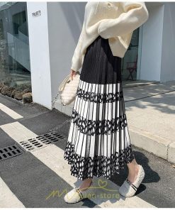 スカート | ロングウエストゴム プリーツ ロング丈 黒 グレー カーキ コーヒー レディース きれいめ 秋カジュアル 冬ニット 秋冬 オフィス