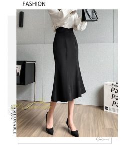 スカート | フィッシュテールレディース 無地 フレア きれいめ 仕事 カジュアル おしゃれ ひざ下丈 ビジネス 大きいサイズ 秋冬コーデ ファスナー OL