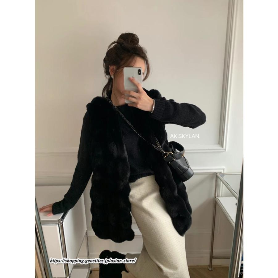 ベスト | ボリュームフェイクファーファー毛皮レディース 冬 フェイクファー 毛皮コート アウター ノースリーブ ふわふわ 前開き ジレ 秋冬