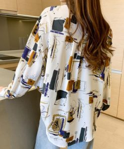 シャツ・ブラウス | ブラウス レディース 長袖 韓国風 柄シャツ