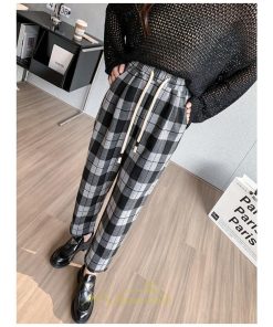 チノ・テーパード・ジョガー・スキニーパン | テーパードパンツ パンツ レディース ボトムス 美脚 楽ちん 体型カバー チェック柄 ハイウエスト お出掛け 20代 着痩せ 10代 30代 2022年新作 40代