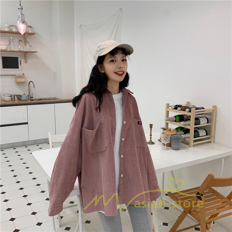 在庫ある | シャツ レディース ロングシャツ 秋服 長袖 トップス コーデュロ イシャツ 羽織り カーディガン 2 Way 20代30代40代 ゆったり 大きめ 通学通勤 体型カバー
