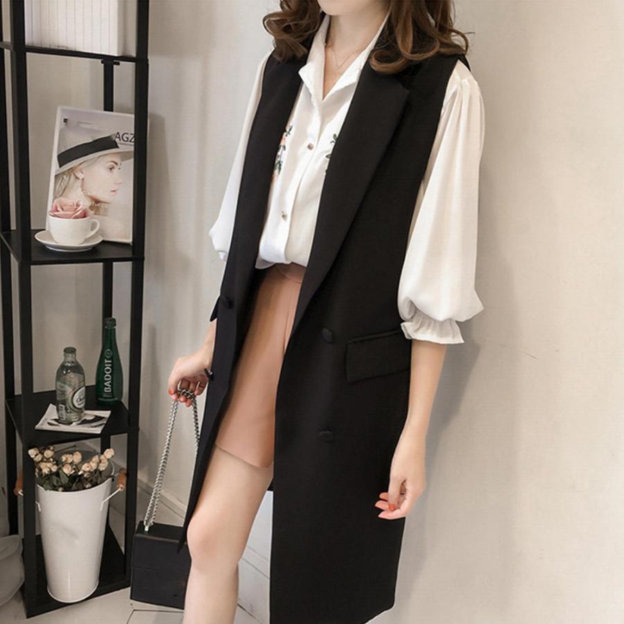 ベスト | ロングジレ レディース ロングベスト韓国