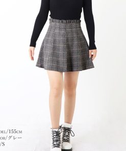ミニスカート | Skirt ボトムス レディース グレンチェックスカート Aライン 秋冬 フレアスカート