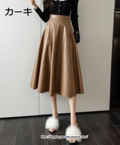 スカート | ロングレザーフレアAライン秋 冬 レディース ロング丈 着痩せ 20代 30代 40代 2022年 50代 送料無料