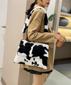 女性用バッグ | バッグ レディース ショルダーバッグ 肩掛け 可愛い 斜めがけ 鞄 かばん 黒白 もこもこ 春物