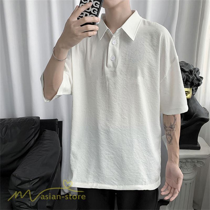 Tシャツ | ポロシャツ シャツ メンズ 無地 夏服 半袖 無地 カジュアル 40代 50代 シンプル 薄手 ポロ サマーシャツ 父 プレゼント ゆったり 体型カバー 30代 ギフト 20代