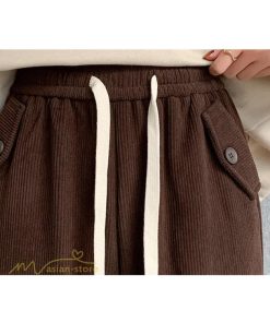 ワイドパンツ | パンツ レディース 秋 冬 新作 カジュアルパンツ 無地 ロングパンツ ポケット コーデュロイパンツ 秋冬コーデ ウエストゴム スウェットパンツ