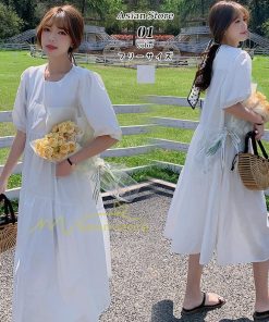 マキシ | ワンピース レディース 春夏 半袖ワンピース 40代 キレイめ ロングワンピース 無地 Aラインワンピース ゆったり オシャレ 20代30代 シンプル 韓国風 通勤 着痩せ