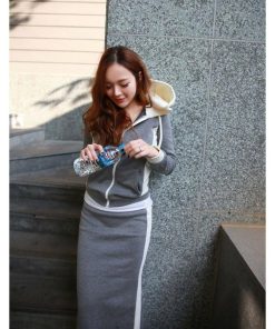 パーカー | 部分即日発送セットアップスウェットパーカースカート レディース タイトスカート トレンド フード付き大人無地体型カバー ロングスカート パーカ