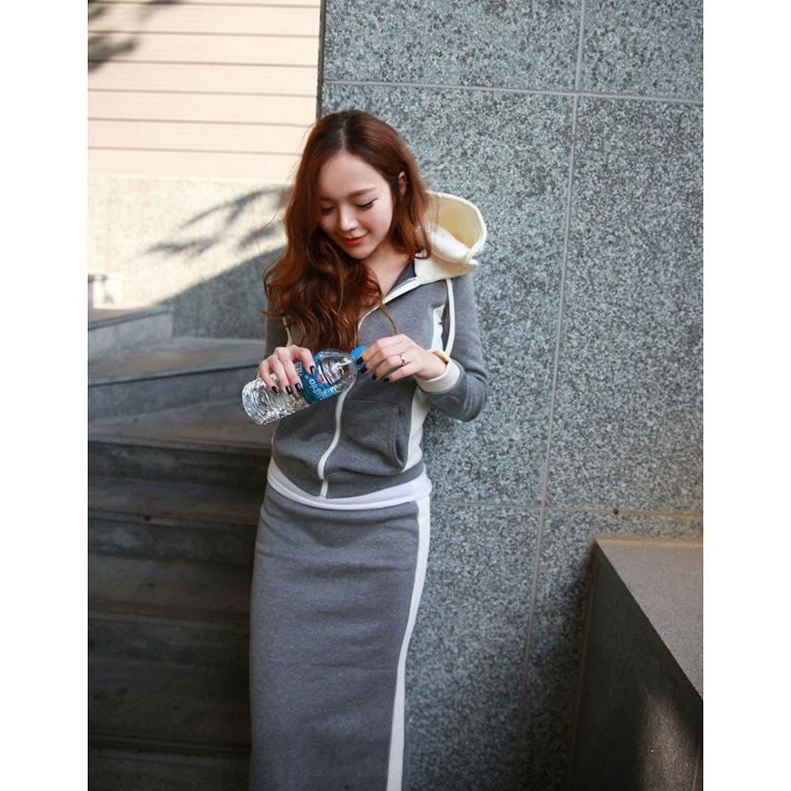 パーカー | 部分即日発送セットアップスウェットパーカースカート レディース タイトスカート トレンド フード付き大人無地体型カバー ロングスカート パーカ