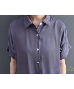 シャツ・ブラウス | シャツ レディース 半袖 トップス ゆったり 羽織り 前開き ブラウス 20代30代40代 無地