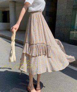 スカート | シフォンスカートマキシスカートフレアシフォンマキシ丈スカート夏 リゾートウエストゴムロングスカート結婚式 20代30代40代50代 カジュアル 不規則