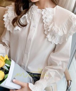 シャツ・ブラウス | ブラウス レディース 長袖 白 おしゃれ 綿 春 夏 トップス コットン 無地 長袖シャツ ファッション カジュアル エレガント 優雅 通勤 OL 上品 オシャレ 細身