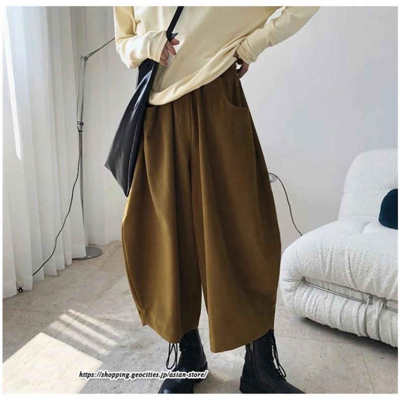 ワイドパンツ | バルーンパンツ コクーンパンツ パンツ ボトムス レディース 夏秋物 ロングパンツ 九分丈 ウエストゴム 通学通勤 20代50代 無地 大人 ボールパンツ