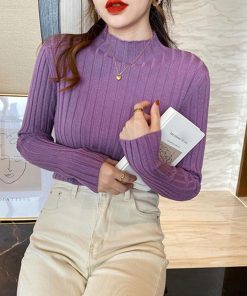 ニット・セーター | リブニットトップス プチハイネック