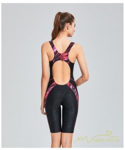 送料無料セール | 水着 レディース 体型カバー スポーツ スイムウェア フィットネス 水着 袖なし パット付き ワンピース水着 ひざ丈 防水速乾性 練習用 水泳 スイミング 女性