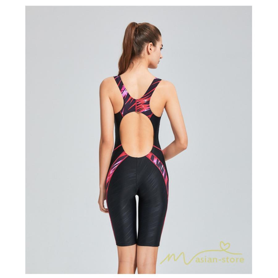 送料無料セール | 水着 レディース 体型カバー スポーツ スイムウェア フィットネス 水着 袖なし パット付き ワンピース水着 ひざ丈 防水速乾性 練習用 水泳 スイミング 女性