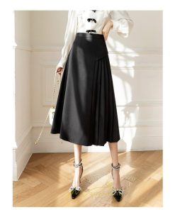 スカート | ロング 秋 秋服 レディース ボトムス ロングフレア プリーツ裏地付き キレイめ 着痩せ フェミニン お出かけ 可愛い オシャレ