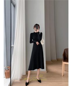 ニットワンピース | レディース 冬 きれいめ ロング おしゃれ 秋冬 長袖 送料無料 可愛い 着痩せ Aライン 20代30代40代50代 韓国風 ハイネック
