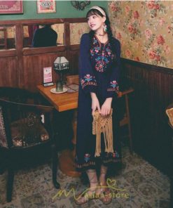 マキシ | ワンピース ロングワンピース エスニックワンピース コットン 花柄 刺繍 リゾートワンピース ワンピ 長袖 大人 夏 きれいめ フェミニン 秋 おしゃれ ゆったり