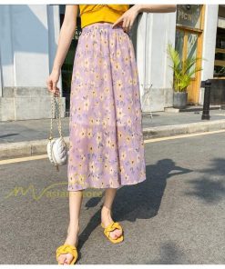 スカート | レディース シフォン フレア マキシ ロングウエストゴム マキシ花柄 ゆったり 20代30代40代50代 通勤通学 普通着 お出かけ お呼ばれ