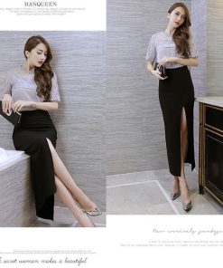 スカート | タイトセクシー春物 夏服 ハイウエスト 無地 スリット フェミニン エレガント 女の子 美シルエット タイト お呼ばれ スリム パーティー