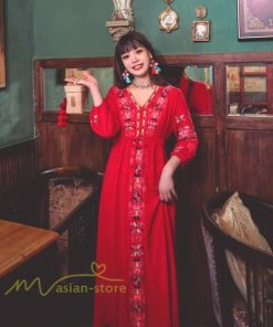 マキシ | ワンピース レディース 40代 春秋 キレイめ マキシ丈ワンピース 綿麻 リネンワンピ Vネック 刺繍 リボン付き アウター カジュアル 着痩せ ルームウェア デート