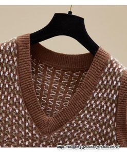 ベスト | ニットレディース トップス Vネック タンクトップ ノースリーブ 袖なし インナー ニット 女ニット 20代30代 重ね着風 レイヤード風 セーター