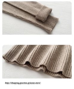 ニット・セーター | カットソー ニット レディース リブニット 長袖 秋冬 春 トップス スリム ストレッチ インナー 無地 プルオーバー 長袖ニット 通学通勤 長袖カットソー 着痩せ