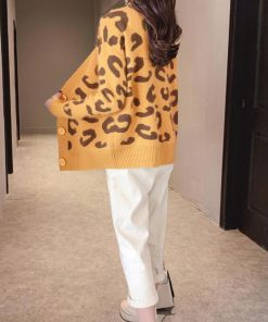 カーディガン | 長袖 レオパード柄 ゆったり ニットレディース カジュアル 羽織り おしゃれ ニットトップス ヒョウ柄 きれいめ