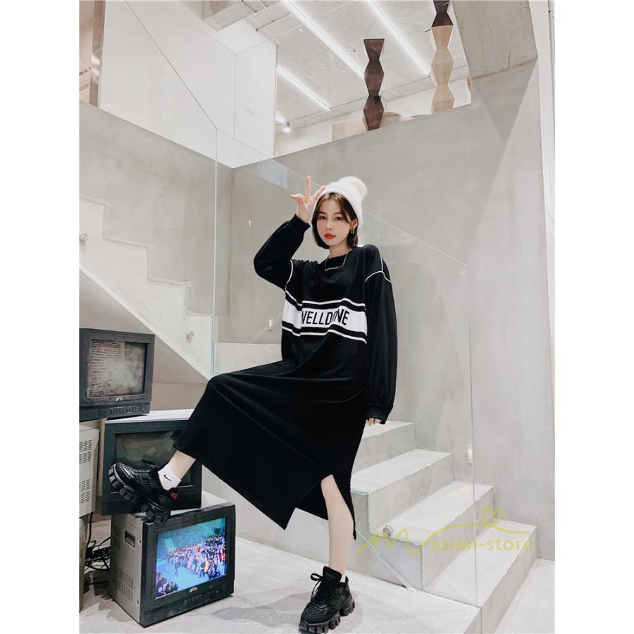 マキシ | 黒ワンピース 長袖ワンピース 秋物 レディース ロングワンピース ゆったり 大きいサイズ 裾スリット 30代40代 大人 ワンピース かわいい 通学通勤 20代50代