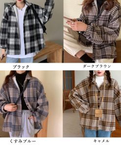 ジャケット・ブルゾン | チェック柄シャツ 裏ボア ジャケット秋冬