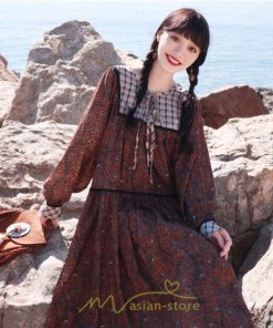 マキシ | ワンピース 長袖 春夏秋 レディース きれいめ ロング丈 カシュクール リゾート 花柄 体型カバー 着痩せ ゆったり エスニック レトロ 海 ビーチ リゾート 旅行