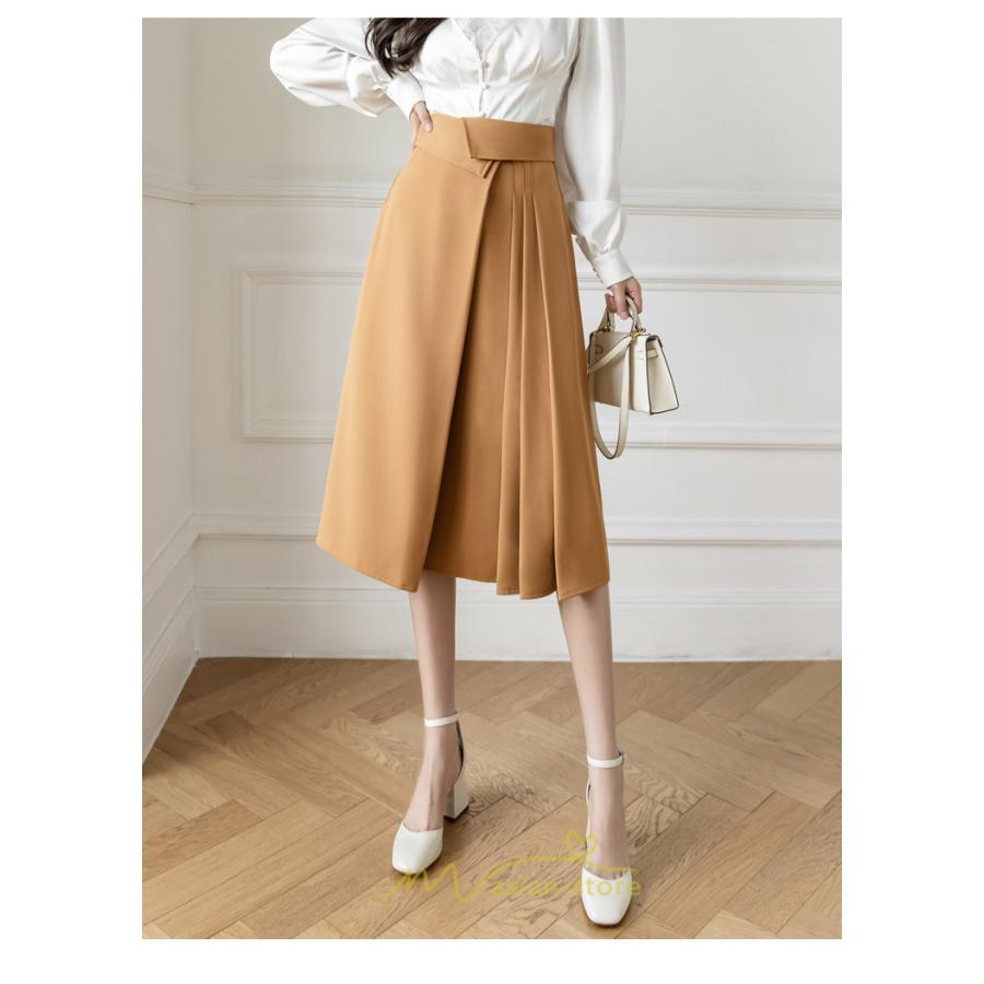 スカート | レディース ロング フレア 黒 Aライン 秋冬 ミモレ ハイウエスト 体型カバー キレイめ オシャレ フェミニン 着痩せ 通勤 お出かけ 可愛い 通学