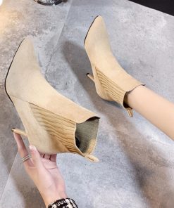 ショートブーツ | ショート丈 パーティー ブーティー ブーツ ハイヒール レディース スエード ファッション靴