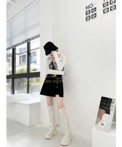 ロングブーツ | レディース ブーツ 秋冬 シューズ 靴 太ヒール チャンキーヒール 合皮ブーツ PUブーツ ロング靴 コスプレ くつ 後ろファスナー COS 大人