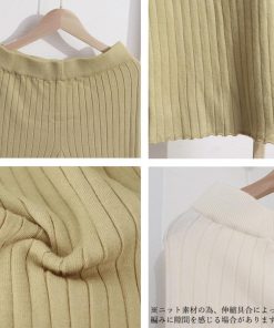 ワイドパンツ | リブニットパンツ リラックスパンツ厚手