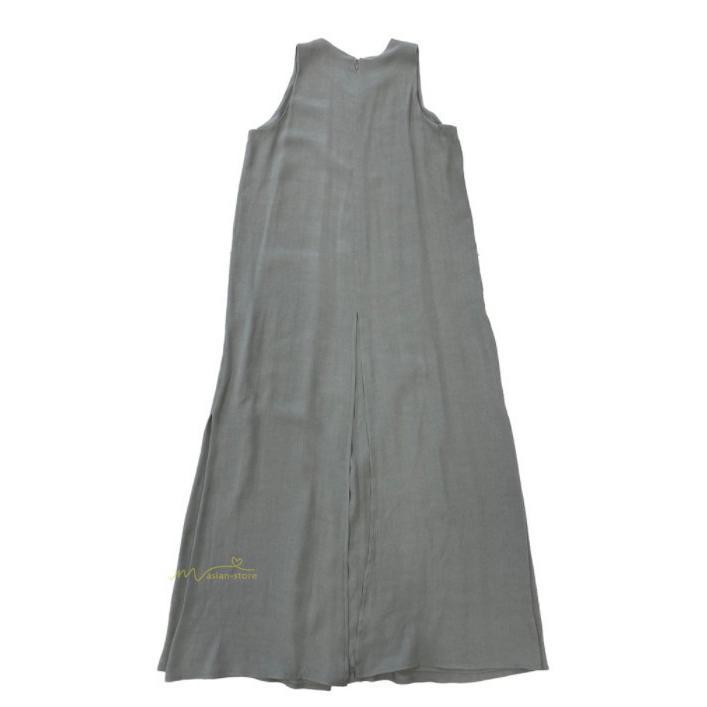 ノースリーブ | ワンピース マキシワンピース マキシワンピ マキシ ロングワンピース ワンピ スリット シンプル 無地 春夏 フレアワンピース ゆったり