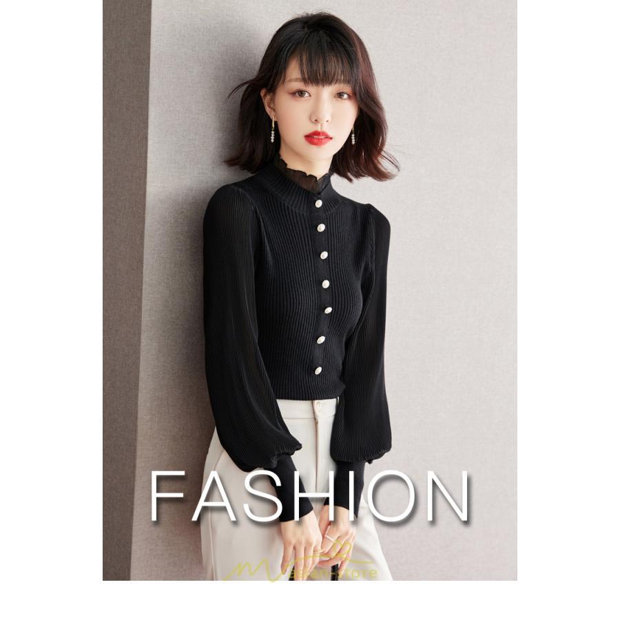 ニット・セーター | カーディガン レディース ニット 上品 カーデ ニットカーディガン 切り替え レース グシンプル 長袖 秋 冬 秋冬 カジュアル 着痩せ 通勤 楽チン レトロ風 大人