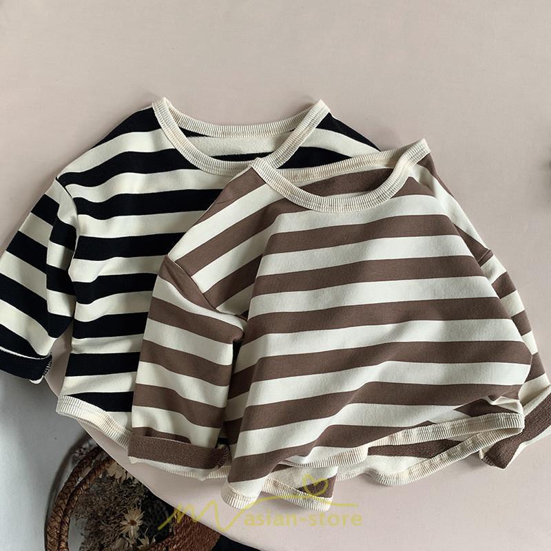 衣装 服 | 子供服 長袖Tシャツ キッズ 男の子 女の子 ロンT トップス 長袖 コットン 春 秋 カジュアル ボーダー柄 ナチュラル 可愛い 男女兼用
