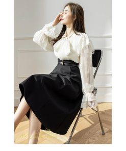 スカート | Aラインレディース 着痩せ 大人 カジュアル 秋冬コーデ 無地 40代 50代 大きいサイズ ひざ丈 膝丈 20代 ハイウエスト きれいめ 30代 大人