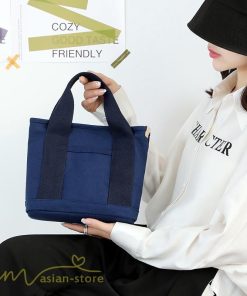 女性用バッグ | ミニトートバッグ レディース 仕切り キャンバス 帆布 ランチバッグ シンプル おしゃれ 通勤 通学 3つ仕切り マザーズバッグ かわいい おしゃれ 収納 多機能