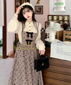 マキシ | フェイクワンピース 秋 レディース 30代40代ワンピース 長袖ワンピース レイヤード風ワンピース Aラインワンピース かわいい 腰着痩せ 美ライン お呼ばれ