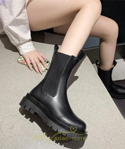 ミドルブーツ | ブーツ レディース グランドトゥ サイドゴア 裏起毛 痛くない 履きやすい 柔らかい 滑らない 通勤 通学 オフィス 美脚 2022新作 OL アウトドア