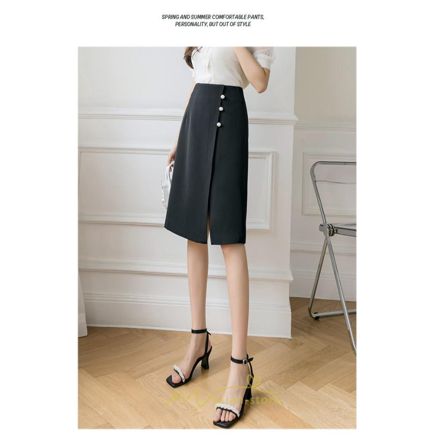 スカート | 膝丈 ひざ丈 Aラインスリット レディース 夏 おしゃれ 夏大人カジュアル 脚長 着痩せ ハイウエスト 上品 春夏秋冬 セクシー