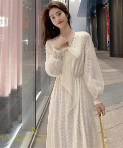 ミディアム | ワンピース レディース Aラインワンピース 着痩せ 上品 長袖ワンピース 春 秋 新作 スプリングワンピース 韓国風 20代 40代 お出かけ ゆったり 通学 30代 通勤