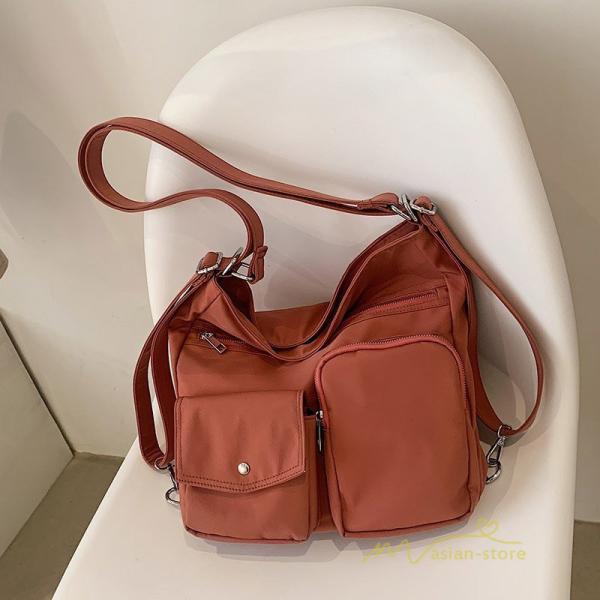 女性用バッグ | ショルダーバッグ レディースバッグ 2way 斜めがけ 肩掛けバッグ 通勤 通学 買い物 エコバッグ ファスナー 旅行 シンプル 大学生 おしゃれ ポケット多い
