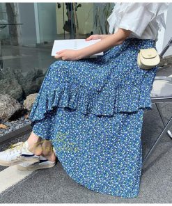 スカート | シフォンスカートマキシスカートフレアシフォンマキシ丈スカート夏 リゾートウエストゴムロングスカート結婚式 20代30代40代50代 カジュアル 不規則